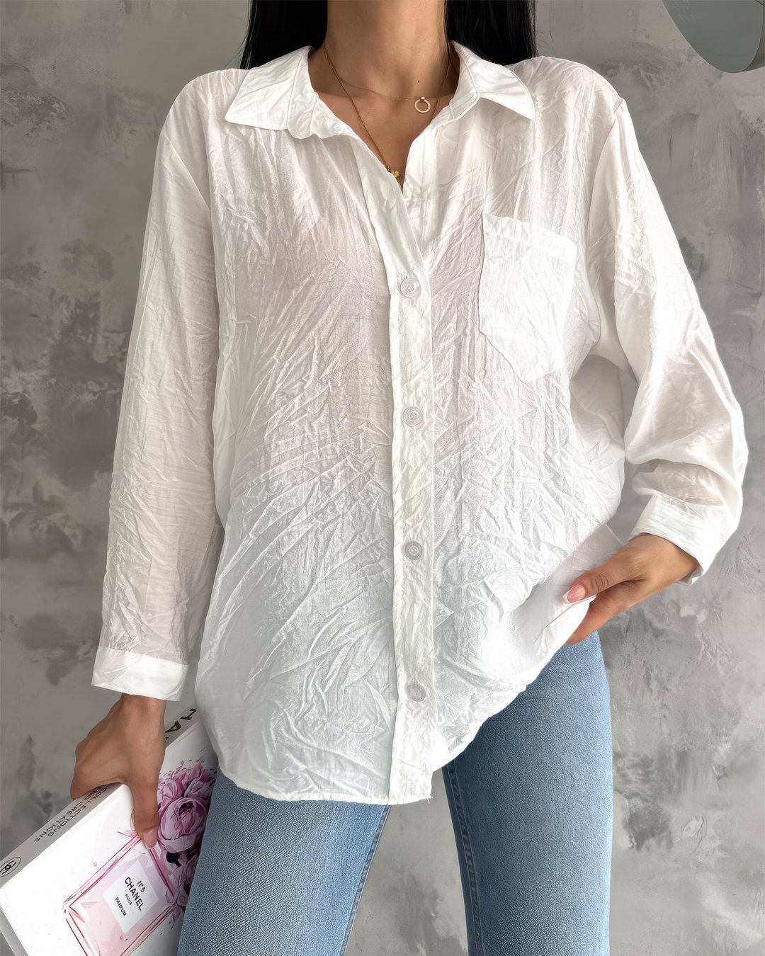 crasia-tek-parca-elbise-2 Crasia Kadın Beyaz Gömlek - Görsel 1