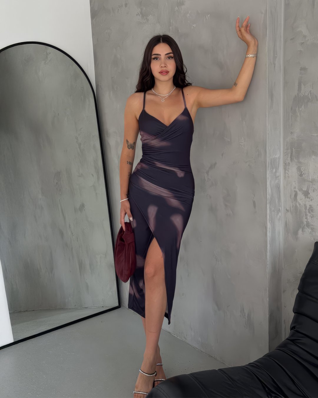 crasia-tek-parca-elbise-3 Crasia Kadın Dijital Baskılı Kısa Elbise - Görsel 3